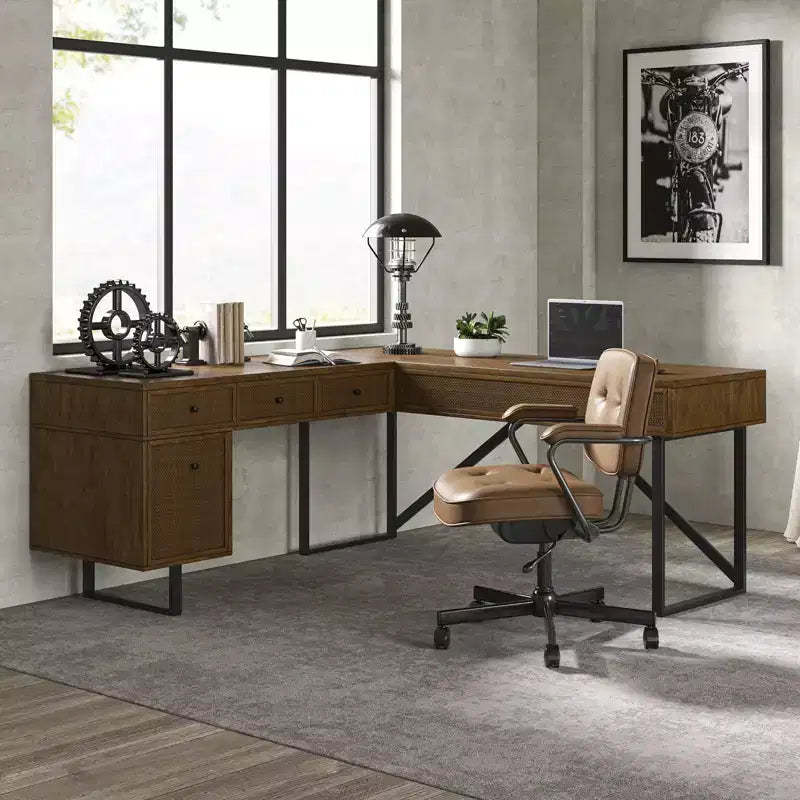 Cyill L shape lift top office desk| ART OF LIVING DESIGNS