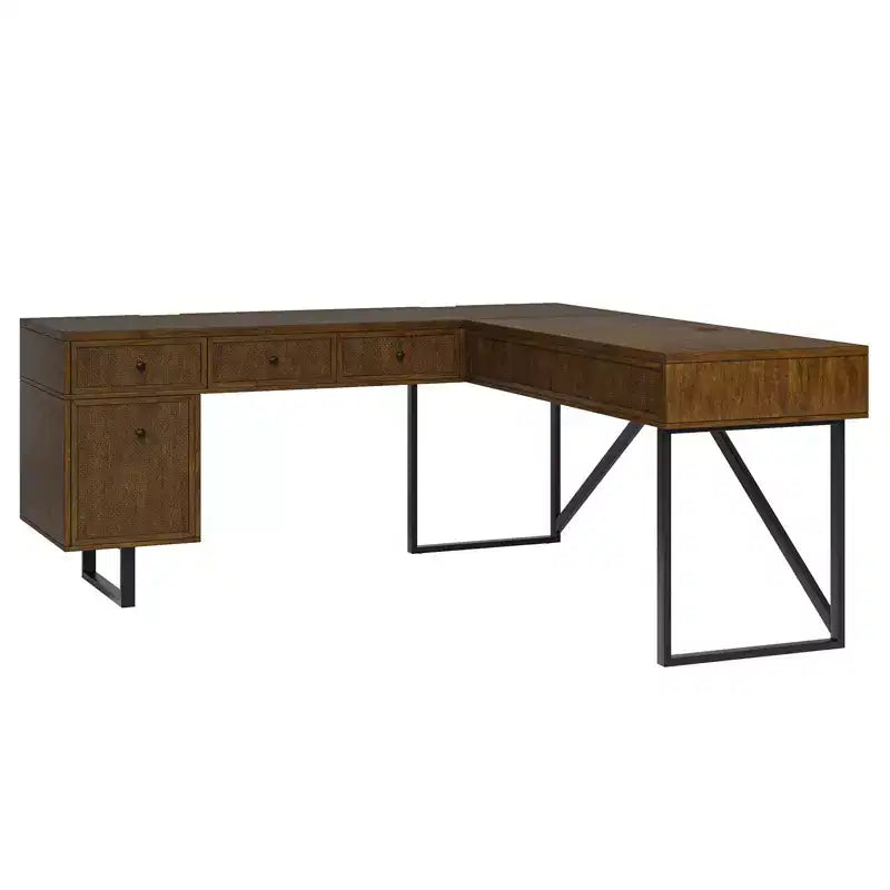 Cyill L shape lift top office desk| ART OF LIVING DESIGNS