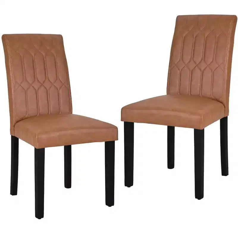VECELO Dining Chairs Set of 2/4/6 Parsons Chairs with Solid Back Upholstered Dining Chairs Brown/Beige/Coffee