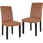 VECELO Dining Chairs Set of 2/4/6 Parsons Chairs with Solid Back Upholstered Dining Chairs Brown/Beige/Coffee