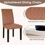 VECELO Dining Chairs Set of 2/4/6 Parsons Chairs with Solid Back Upholstered Dining Chairs Brown/Beige/Coffee