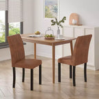 VECELO Dining Chairs Set of 2/4/6 Parsons Chairs with Solid Back Upholstered Dining Chairs Brown/Beige/Coffee