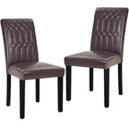 VECELO Dining Chairs Set of 2/4/6 Parsons Chairs with Solid Back Upholstered Dining Chairs Brown/Beige/Coffee