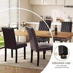 VECELO Dining Chairs Set of 2/4/6 Parsons Chairs with Solid Back Upholstered Dining Chairs Brown/Beige/Coffee