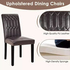 VECELO Dining Chairs Set of 2/4/6 Parsons Chairs with Solid Back Upholstered Dining Chairs Brown/Beige/Coffee