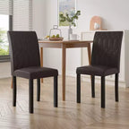 VECELO Dining Chairs Set of 2/4/6 Parsons Chairs with Solid Back Upholstered Dining Chairs Brown/Beige/Coffee