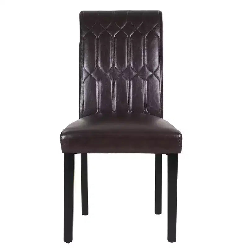VECELO Dining Chairs Set of 2/4/6 Parsons Chairs with Solid Back Upholstered Dining Chairs Brown/Beige/Coffee