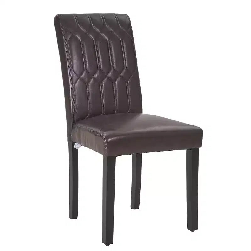 VECELO Dining Chairs Set of 2/4/6 Parsons Chairs with Solid Back Upholstered Dining Chairs Brown/Beige/Coffee