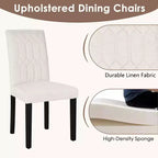 VECELO Dining Chairs Set of 2/4/6 Parsons Chairs with Solid Back Upholstered Dining Chairs Brown/Beige/Coffee