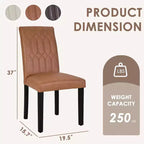VECELO Dining Chairs Set of 2/4/6 Parsons Chairs with Solid Back Upholstered Dining Chairs Brown/Beige/Coffee