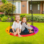 Costway 660 lbs Saucer Tree Swing 40 Inch Kids Toddler Swing Set with Adjustable Ropes