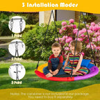Costway 660 lbs Saucer Tree Swing 40 Inch Kids Toddler Swing Set with Adjustable Ropes