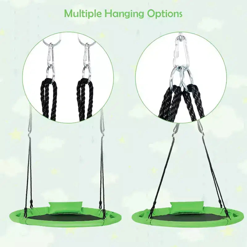 Costway 660 lbs Saucer Tree Swing 40 Inch Kids Toddler Swing Set with Adjustable Ropes