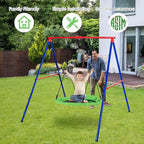 Costway 660 lbs Saucer Tree Swing 40 Inch Kids Toddler Swing Set with Adjustable Ropes
