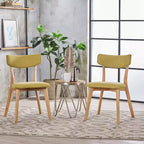 GDFStudio Crystal Rubberwood Upholstered Dining Chairs (Set of 2)