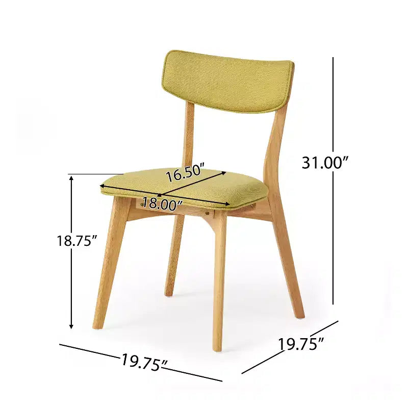 GDFStudio Crystal Rubberwood Upholstered Dining Chairs (Set of 2)