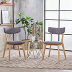 GDFStudio Crystal Rubberwood Upholstered Dining Chairs (Set of 2)
