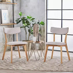 GDFStudio Crystal Rubberwood Upholstered Dining Chairs (Set of 2)