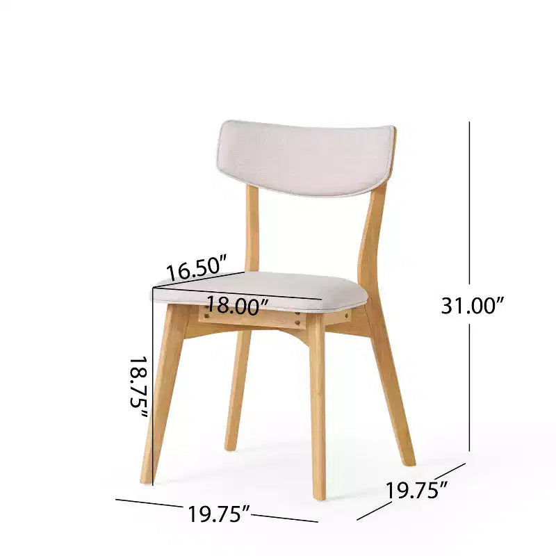 GDFStudio Crystal Rubberwood Upholstered Dining Chairs (Set of 2)