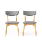GDFStudio Crystal Rubberwood Upholstered Dining Chairs (Set of 2)
