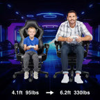 ELECWISH Gaming Chair with Footrest, Lumbar Support, Breathable Computer Chair with Pocket Spring Cushion, Chairs for Adults