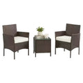Lavish Home 3PC Outdoor Patio Furniture Set, Brown