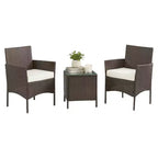 Lavish Home 3PC Outdoor Patio Furniture Set, Brown