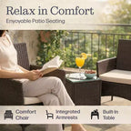 Lavish Home 3PC Outdoor Patio Furniture Set, Brown