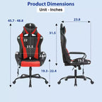 FDW Gaming Chiar Comfortable and Stylish Massage Office Chair with Adjustable Lumbar Support 360-Degree Swivel and Smooth-Rolling Casters