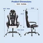 FDW Gaming Chiar Comfortable and Stylish Massage Office Chair with Adjustable Lumbar Support 360-Degree Swivel and Smooth-Rolling Casters