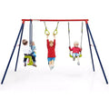 Costway Swing Sets for Backyard, Outdoor 3 in 1 A-Frame Heavy Duty Metal Stand for Kids and Adults