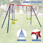 Costway Swing Sets for Backyard, Outdoor 3 in 1 A-Frame Heavy Duty Metal Stand for Kids and Adults