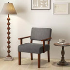 Costway 2PCS Linen Accent Chair Living Room Chair with Soft Padded Seat & Backrest Gray/Blue