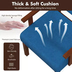 Costway 2PCS Linen Accent Chair Living Room Chair with Soft Padded Seat & Backrest Gray/Blue