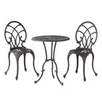 GDFStudio Samedi 3 Piece Outdoor All-Weather Cast Aluminum Bistro Set