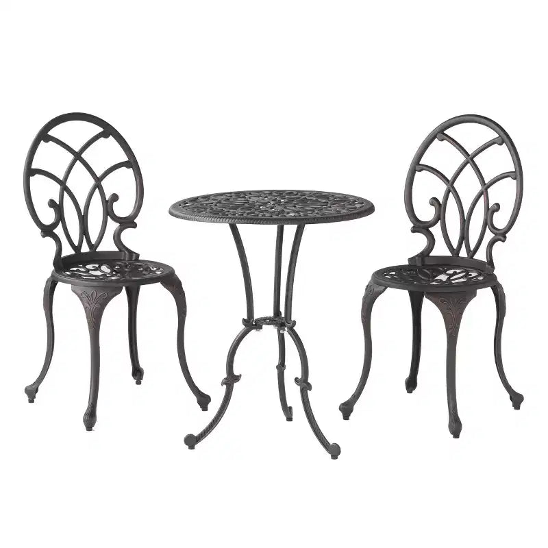 GDFStudio Samedi 3 Piece Outdoor All-Weather Cast Aluminum Bistro Set