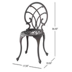 GDFStudio Samedi 3 Piece Outdoor All-Weather Cast Aluminum Bistro Set