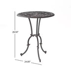 GDFStudio Samedi 3 Piece Outdoor All-Weather Cast Aluminum Bistro Set