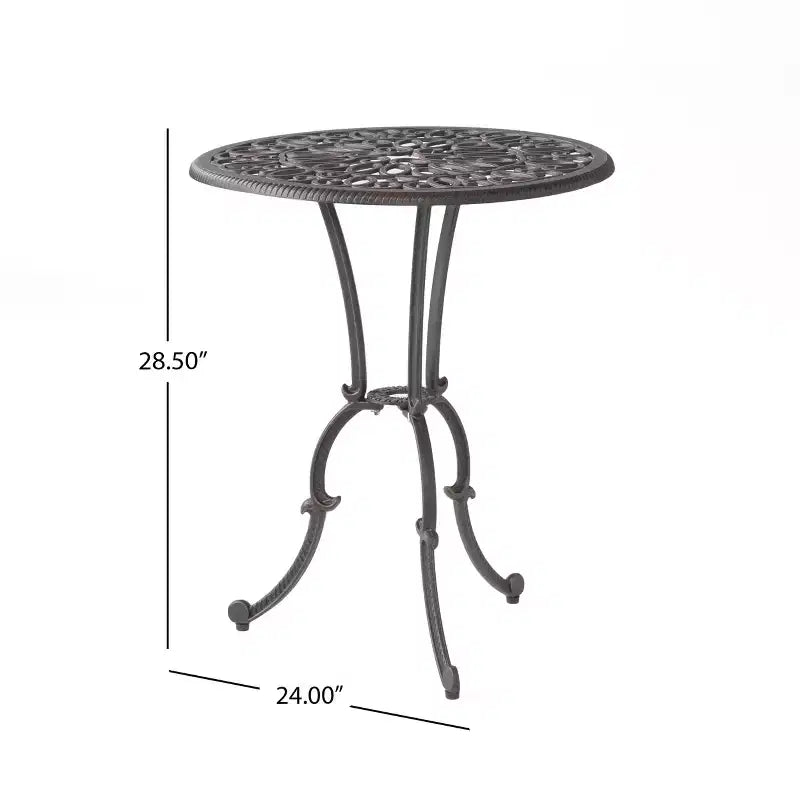 GDFStudio Samedi 3 Piece Outdoor All-Weather Cast Aluminum Bistro Set