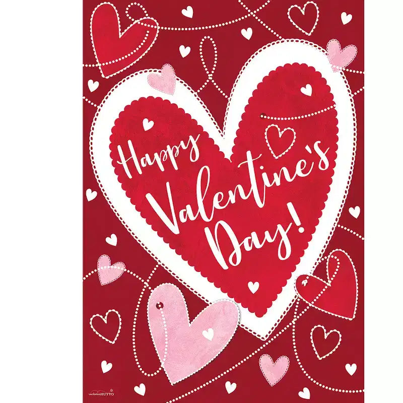 Briarwood Lane Valentine's House Flag 40x28 For Outdoor Heart Toss For Valentine's House Flag