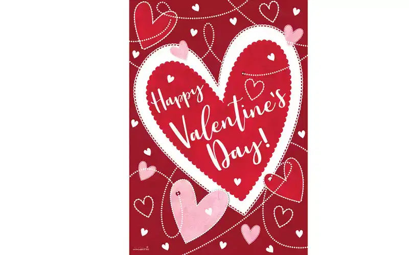 Briarwood Lane Valentine's House Flag 40x28 For Outdoor Heart Toss For Valentine's House Flag