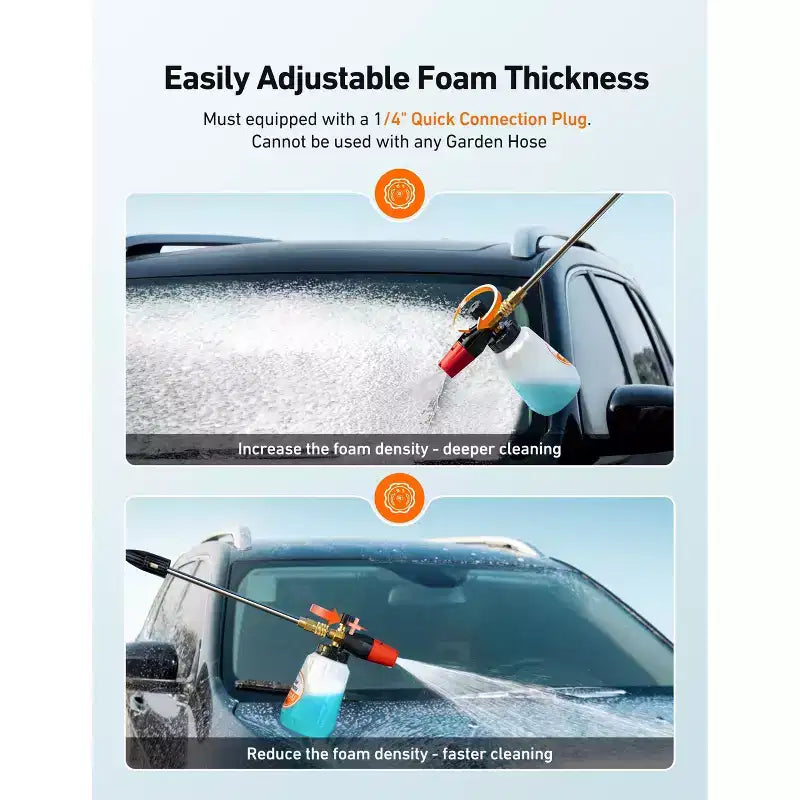 AstroAI Pressure Washer Foam Cannon, Car Wash Foam Blaster Spray Adjustable Snow Foam Lance with 1/4 Quick Connector