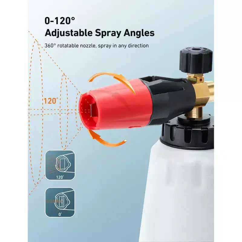 AstroAI Pressure Washer Foam Cannon, Car Wash Foam Blaster Spray Adjustable Snow Foam Lance with 1/4 Quick Connector