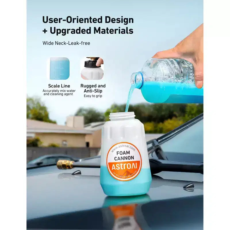 AstroAI Pressure Washer Foam Cannon, Car Wash Foam Blaster Spray Adjustable Snow Foam Lance with 1/4 Quick Connector