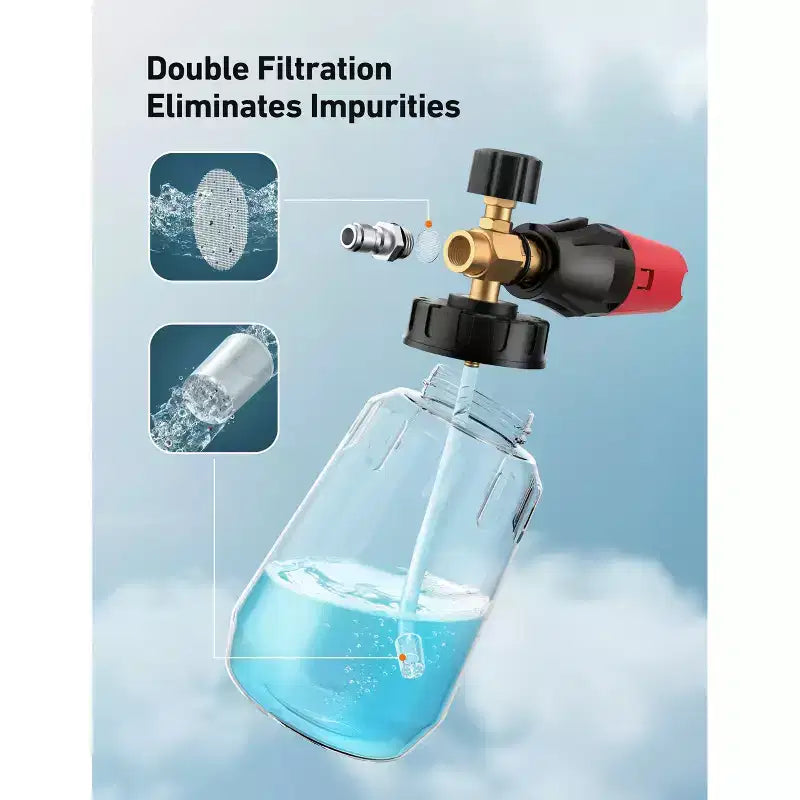 AstroAI Pressure Washer Foam Cannon, Car Wash Foam Blaster Spray Adjustable Snow Foam Lance with 1/4 Quick Connector