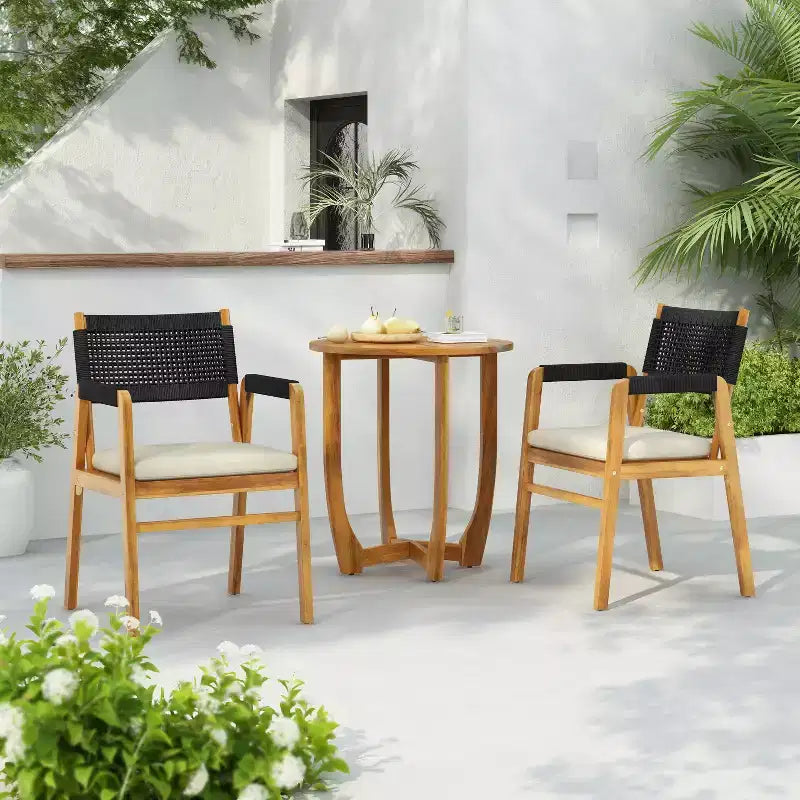 Christopher Knight Home Joueyf 3 Pieces Rustic Patio Acacia Bistro Set
