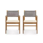 Christopher Knight Home Captef 5 Pieces Rustic Patio Acacia Bistro Set with Cushions