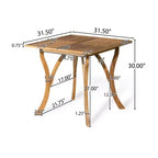Christopher Knight Home Captef 5 Pieces Rustic Patio Acacia Bistro Set with Cushions
