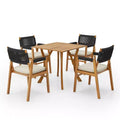 Christopher Knight Home Captef 5 Pieces Rustic Patio Acacia Bistro Set with Cushions