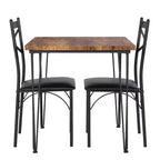 VECELO Dining Table Set, 3/5 Pieces Dining Room Table Set with 2/4 upholstered Chairs for Small Space, Apartment